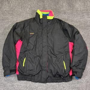 Vintage Columbia Bugaboo Jacket Womens XL Black 3-in-1 Fleece Liner USA Ski